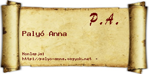Palyó Anna névjegykártya
